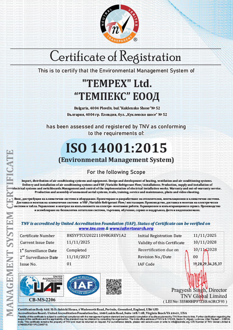 ISO 14001:2015 Certificate