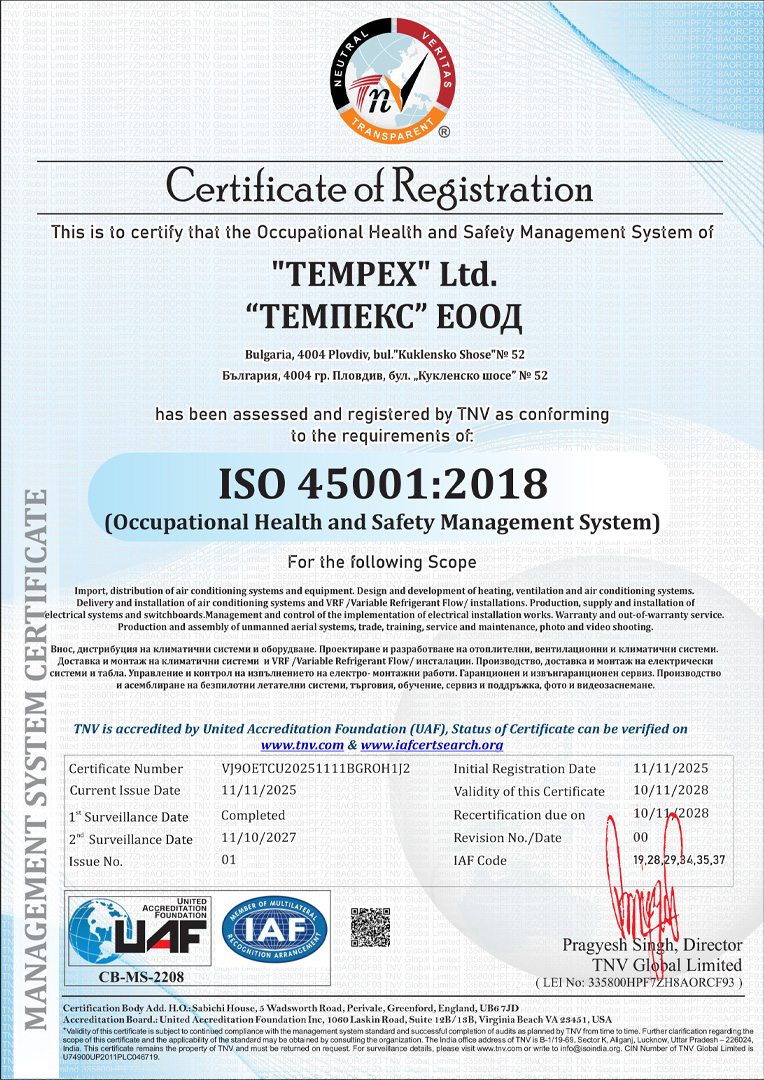 ISO 45001:2018 Certificate